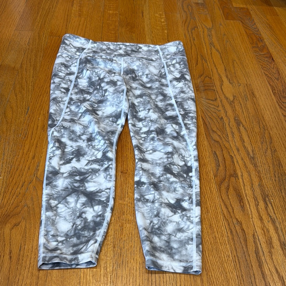 Athleta Gray and White Camouflage Leggings